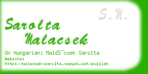 sarolta malacsek business card